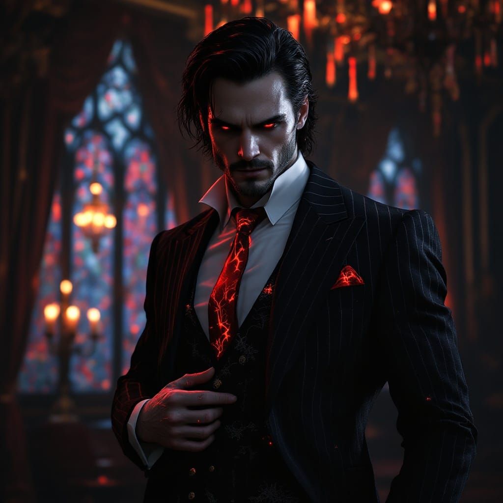 Goth Bruce Wayne Embodies Dark Elegance in Wayne Manor