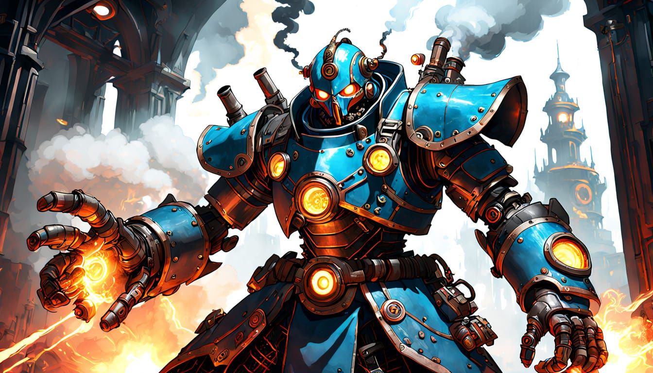 Steampunk Hero Unleashes Fury in a Blaze of Steam and Steel