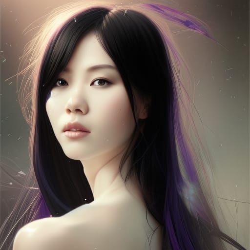 Elegant Chinese Woman Portrait in Hyperdetailed Style