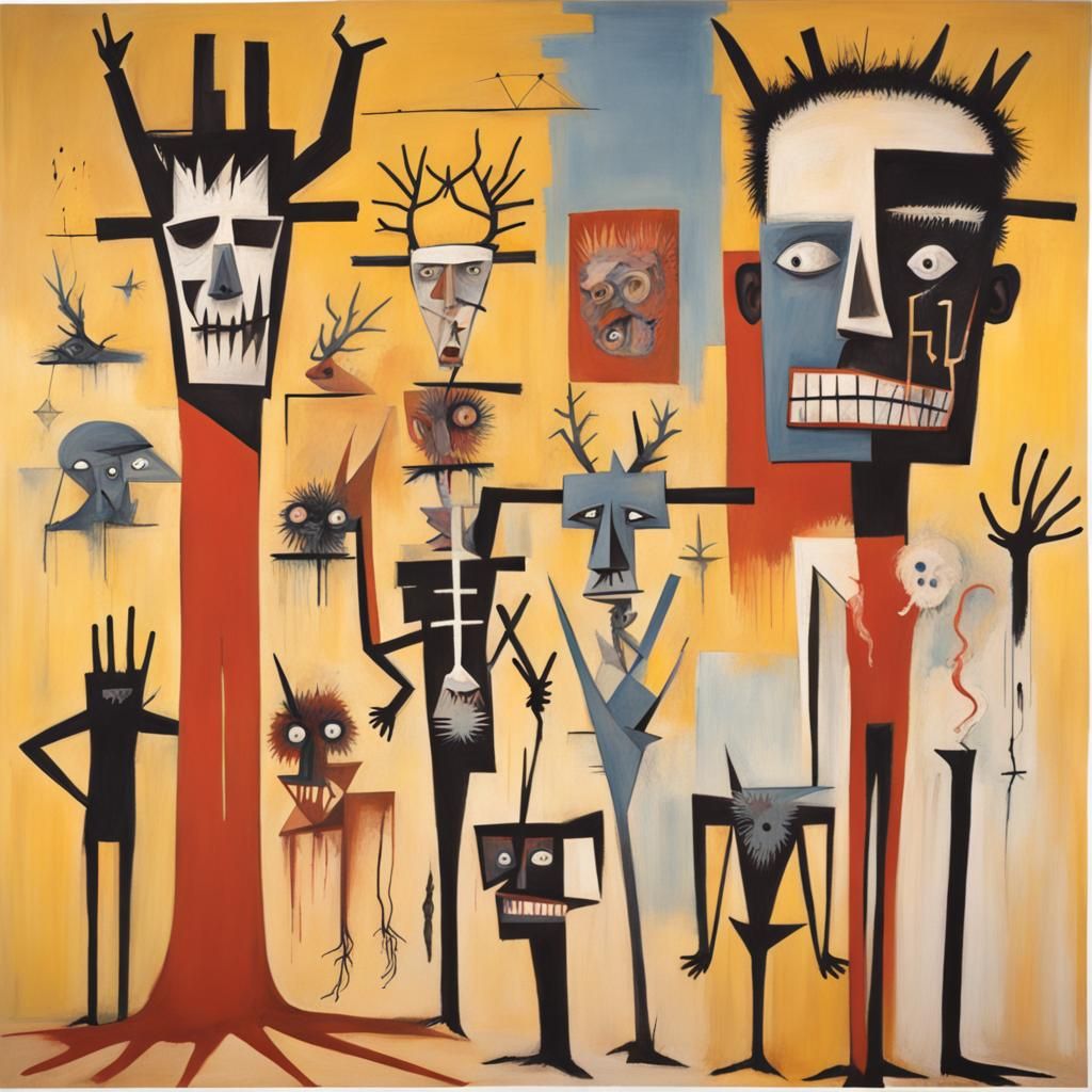 Surreal Wendigo in Abstract Cubist Style