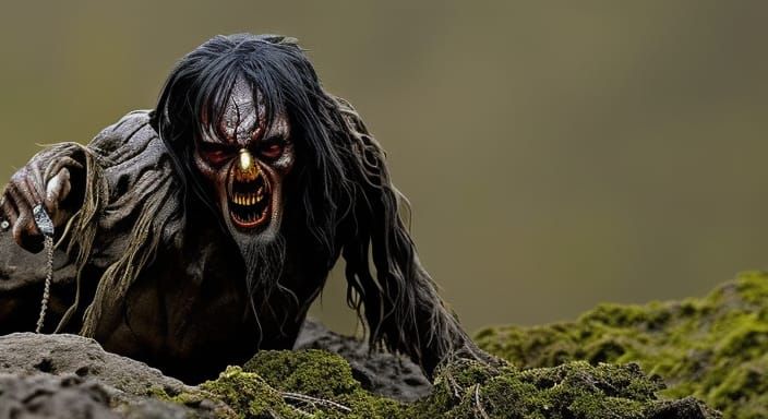 Zombie Gnawing Arm in Expressionist Digital Art