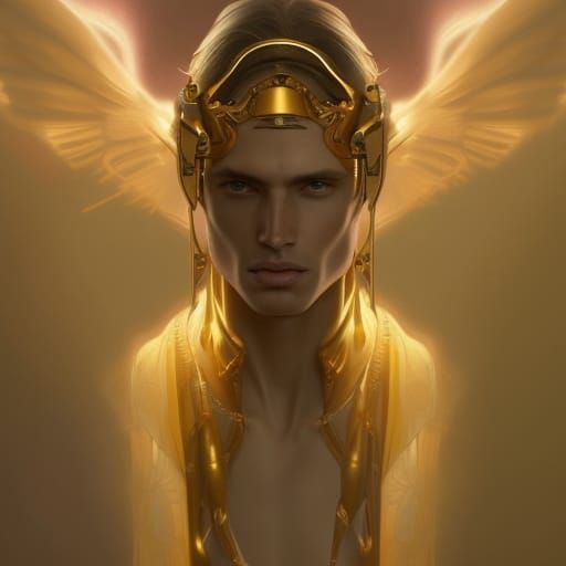Futuristic Angelic Model Portrait in Ethereal Style