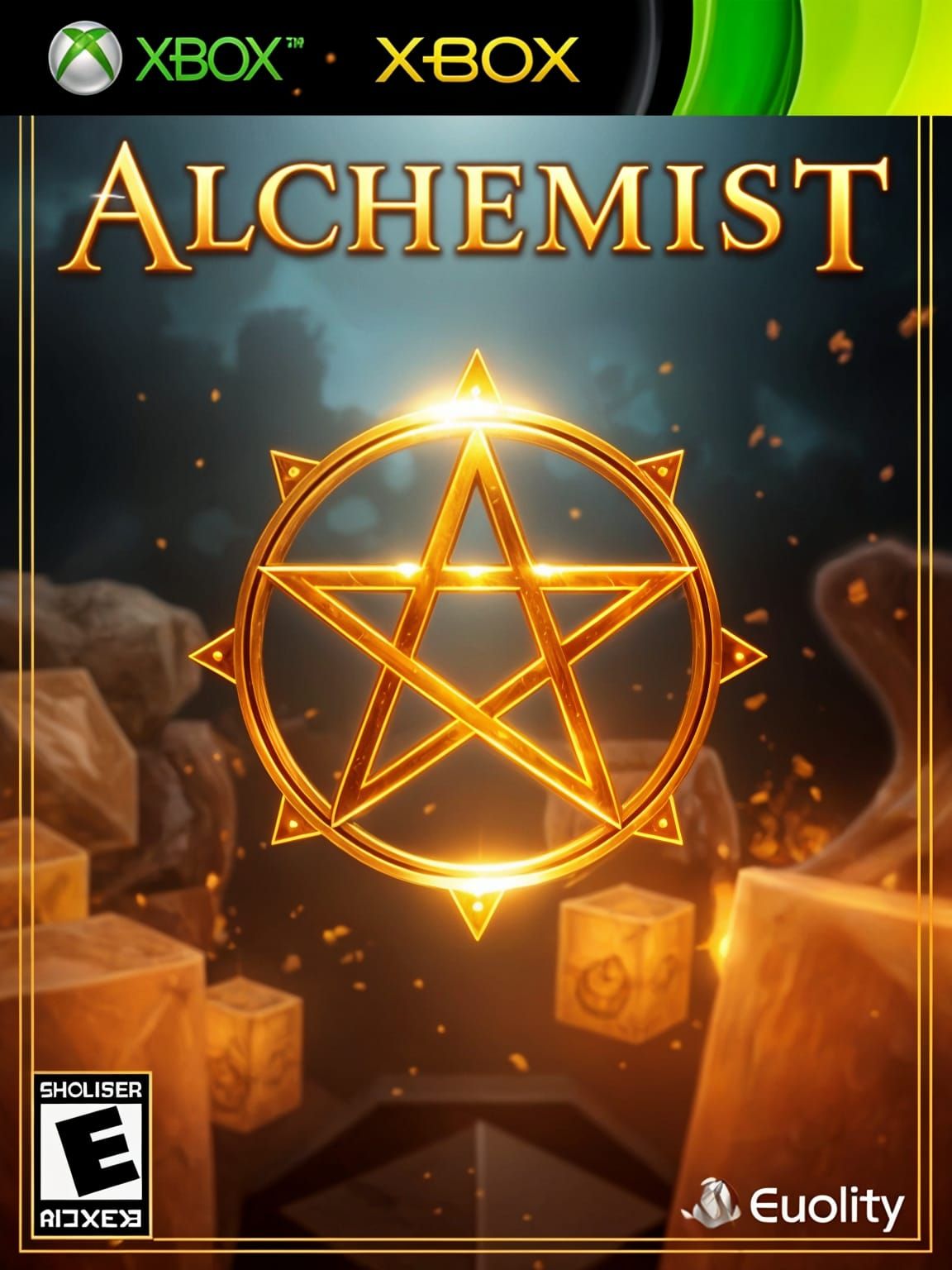 Alchemy Game Cover with Gold Pentagram