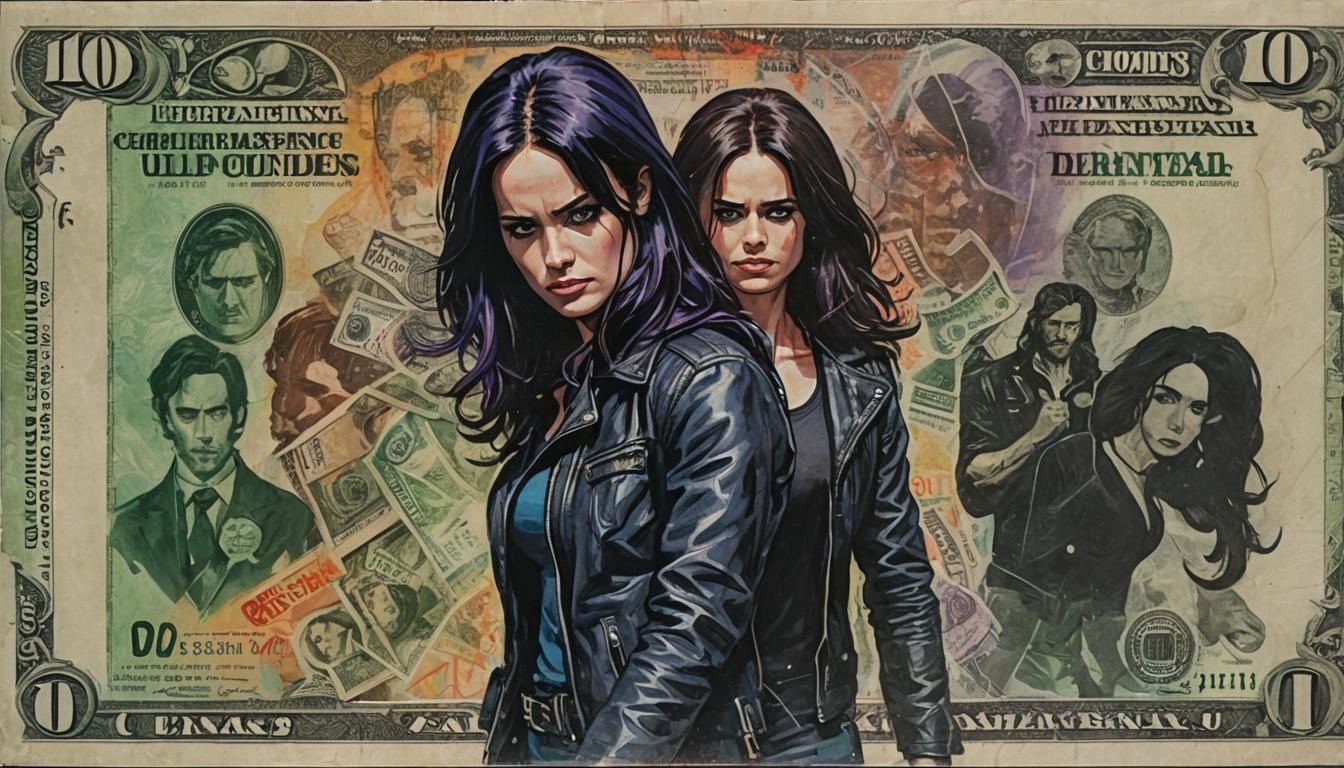 Jessica Jones as Oil Painting Banknote Art