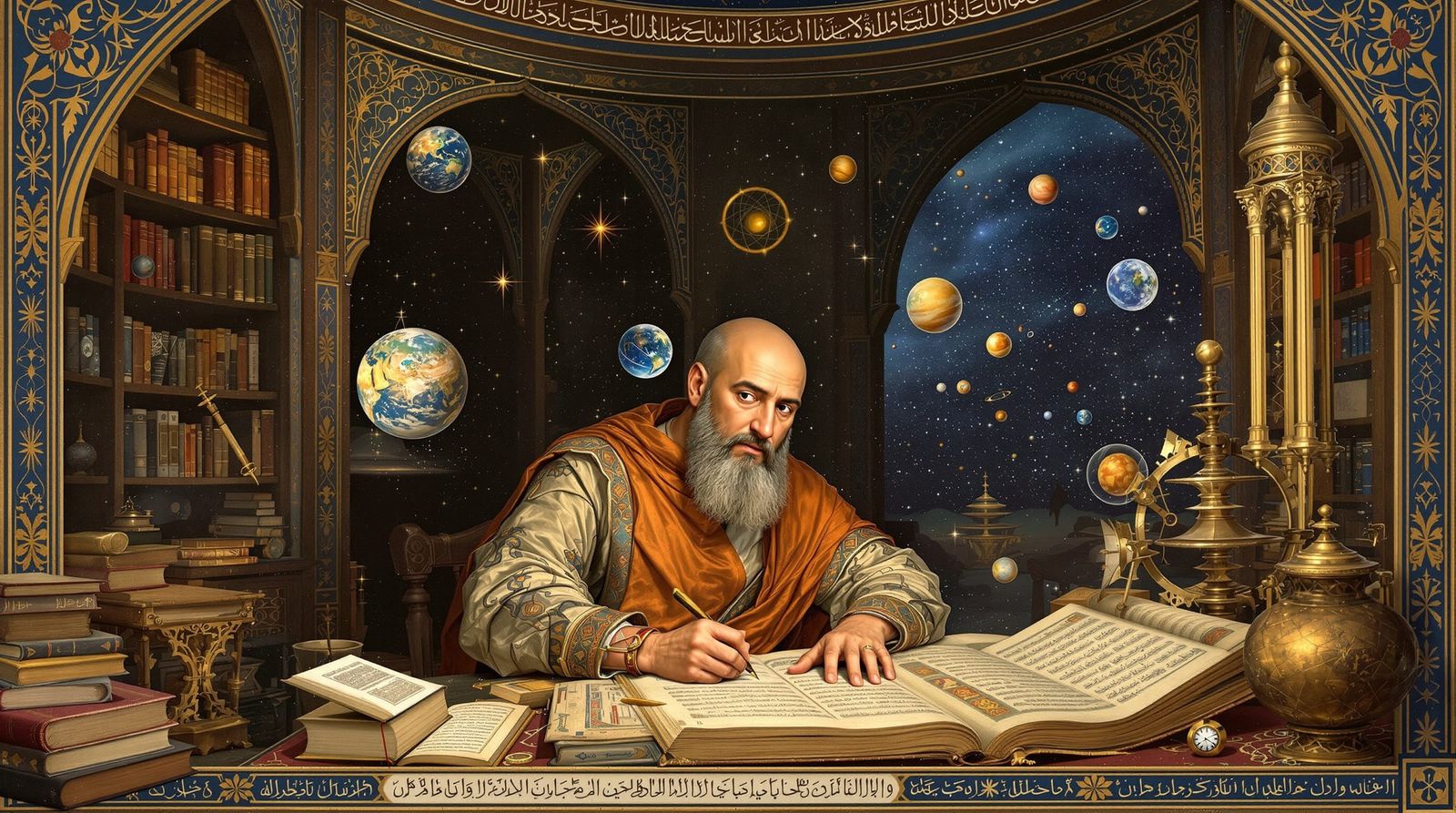 Al-Qushji: Astronomer in Persian Miniature Style