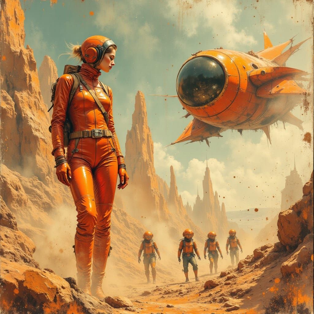 Retro Sci-Fi Pilot Lands Spaceship on Alien Planet