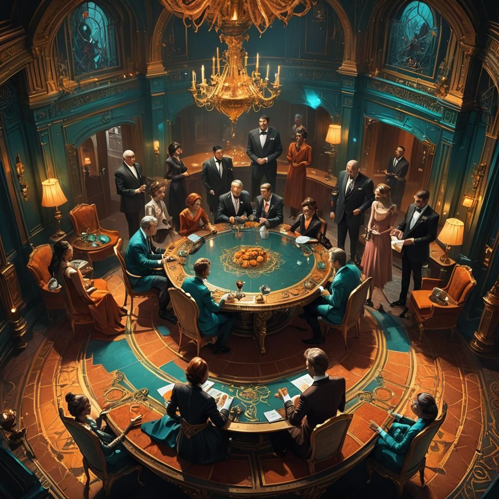 Arachnid Socialites Networking in Rutkowski Style