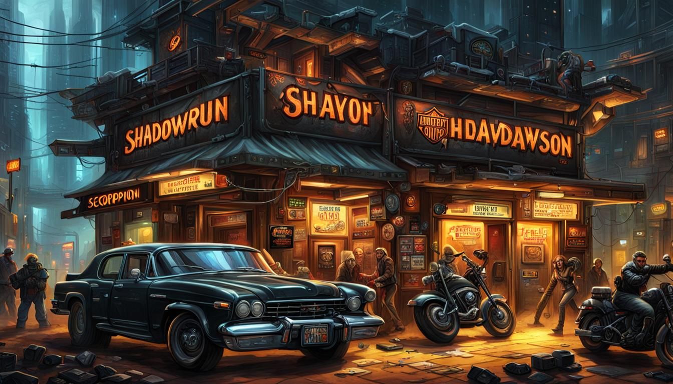 Shadowrun Hideout with Harley Davidson Scorpion