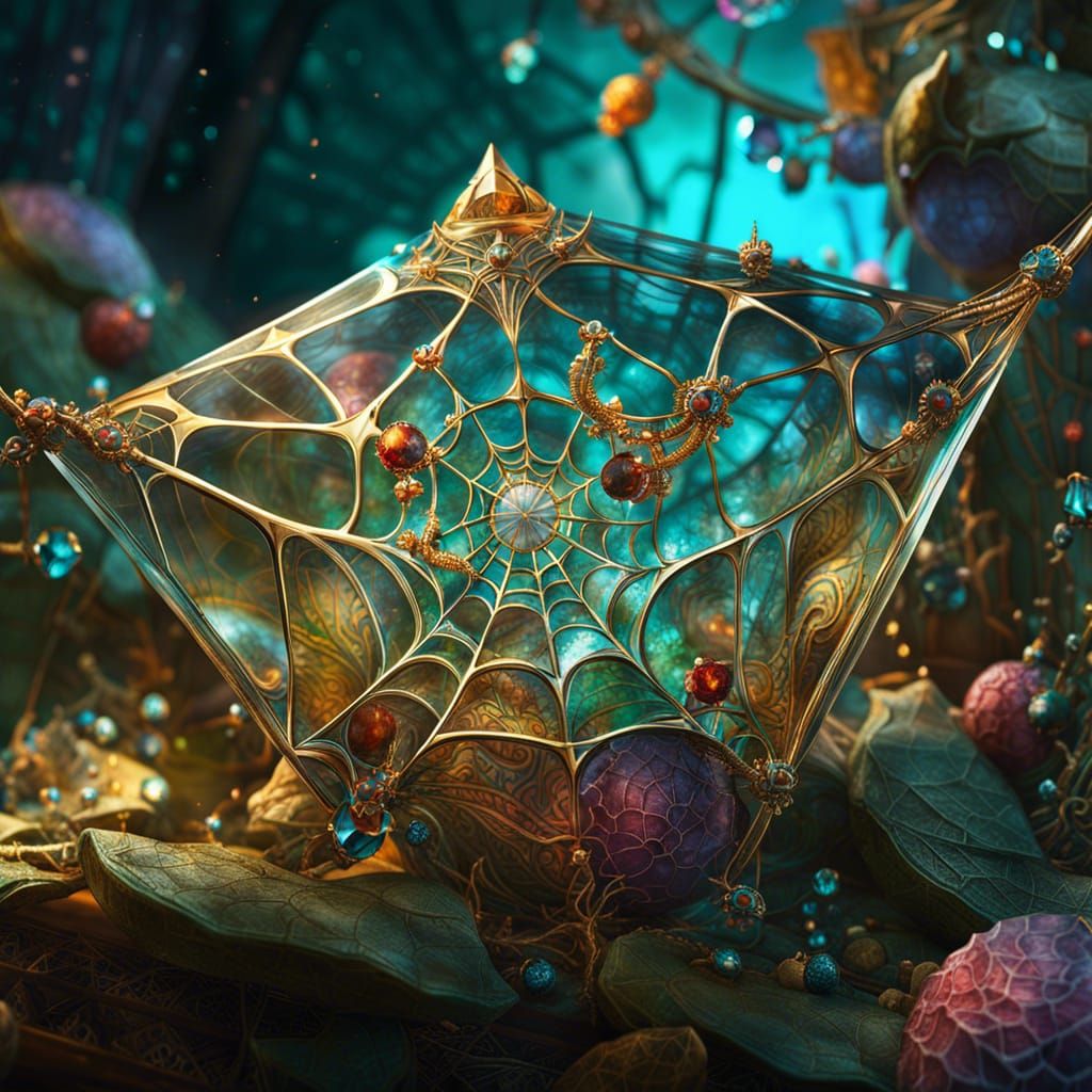 Crystal Spiderweb Diamond in Fantasycore Art Style
