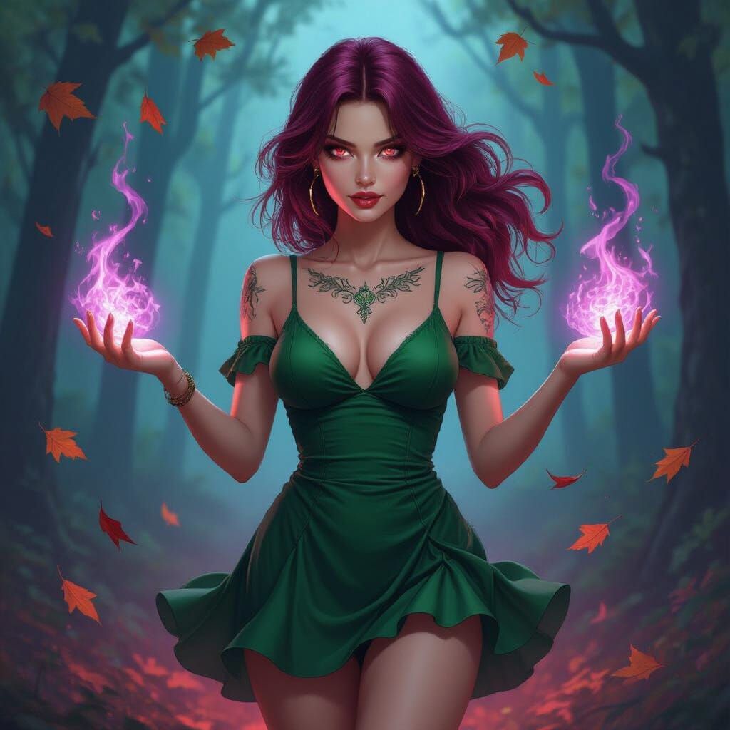 Mystical Midnight Ritual in the Deep Woods