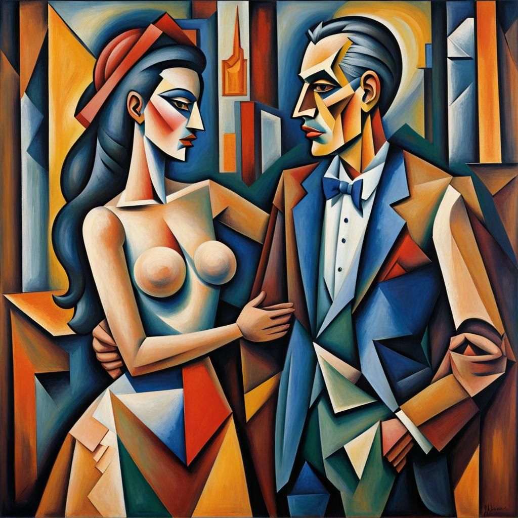 Statesman and Mistress in Expressionist Cubism