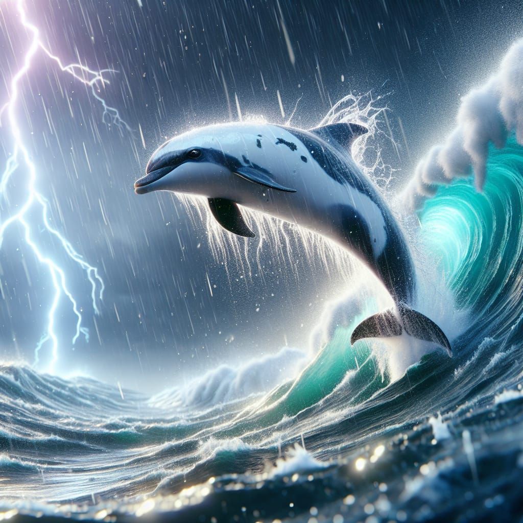 Stormy Ocean Scene in Photorealistic 3D Style