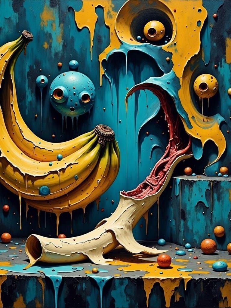 Spectral Banana Emerges from Skin in Grotesque, Surreal Scen...
