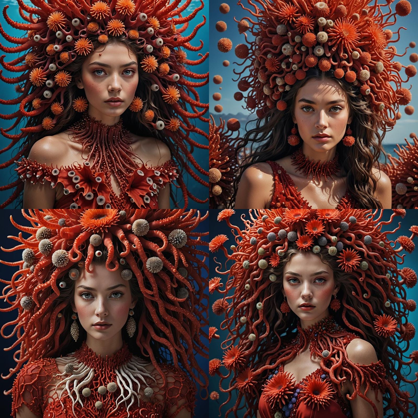 A model, hyper realistic faces, goddess, she is wearing a be...