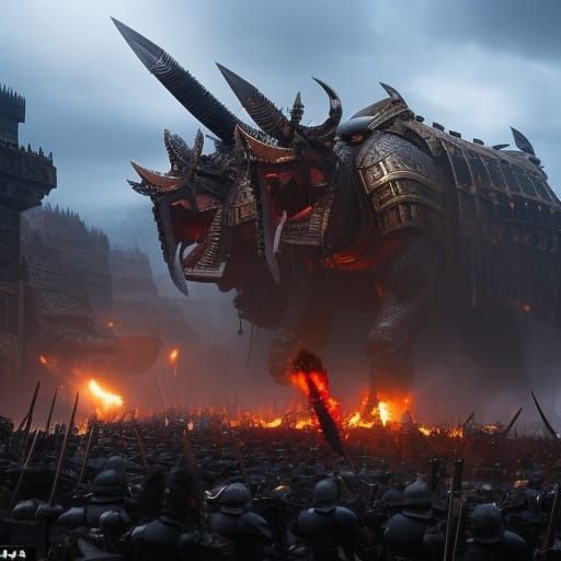 Epic Barbarian Armies Clash in Dramatic Battle