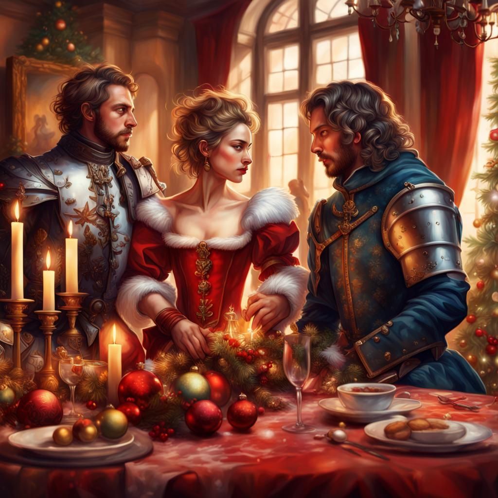 Musketeer, Knight, and Princess Celebrate Christmas