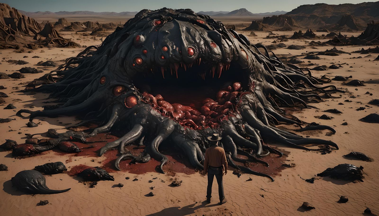 Cowboy Confronts an Eldritch Horror in the West