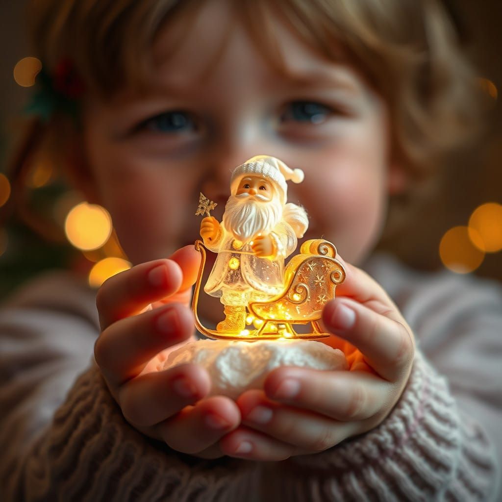 Whimsical Santa Scene in Sci-Fi Aesthetic