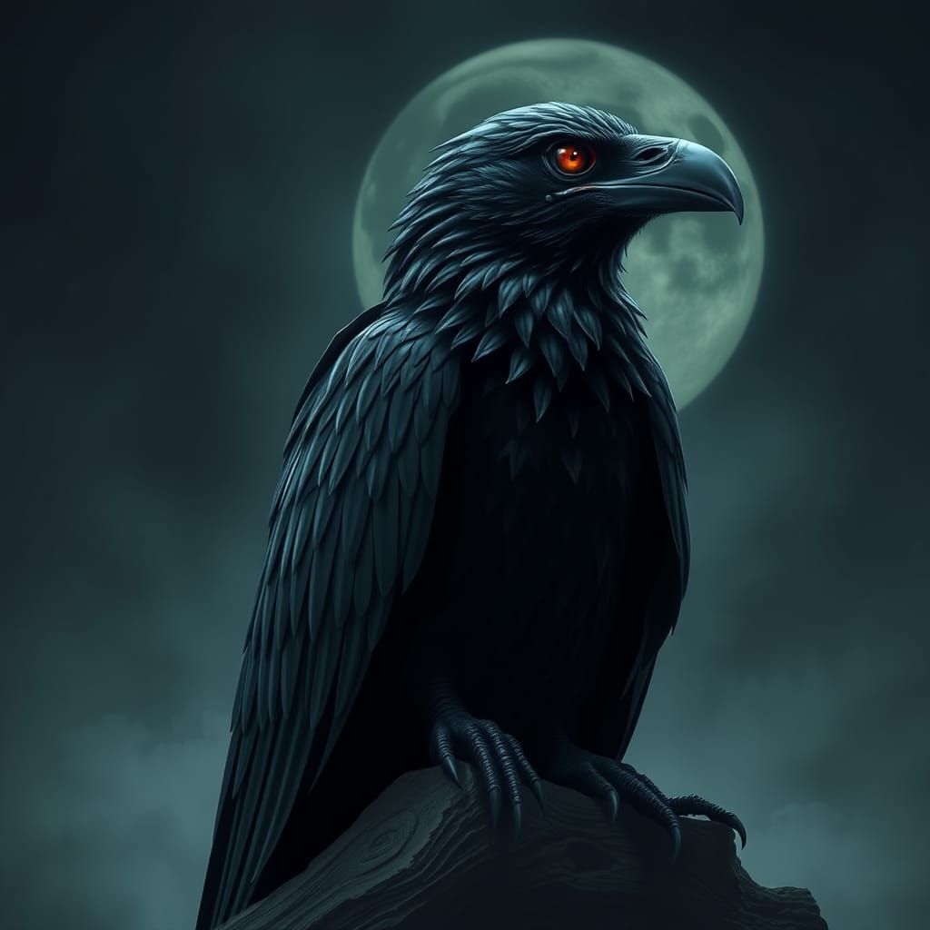 Ethereal Haunter Crow Generated by AI