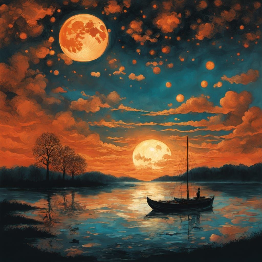 Fractal Prism Sunset with Golden Flecks