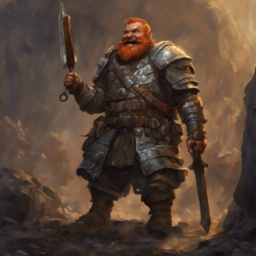 Dwarf Mercenary Concept Art in Dark Fantasy Style