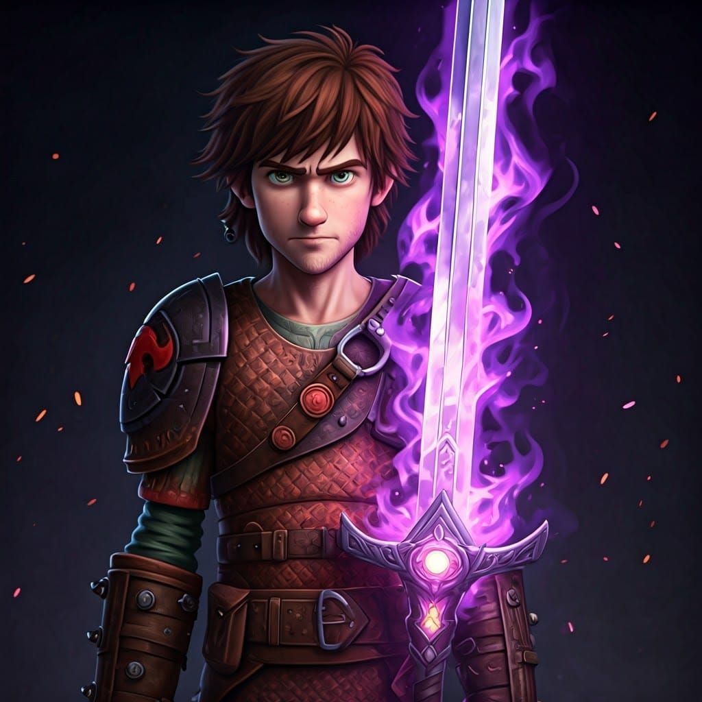 Young Hiccup Haddock Wields a Magnificent Sword of Lavender...