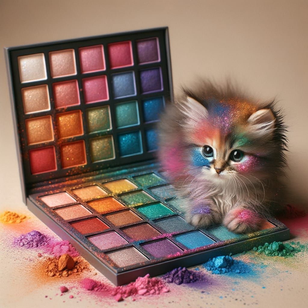 Rainbow Eyeshadow Palette with Kitten