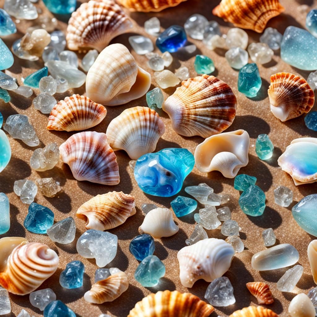 Crystalized Seashell Jewelry on a Sunny Beach