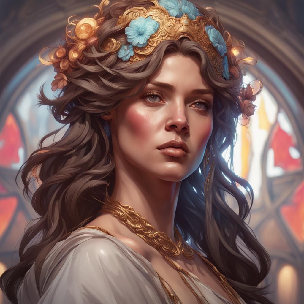 Luxury Portrait in Hyperdetailed Art Nouveau Style