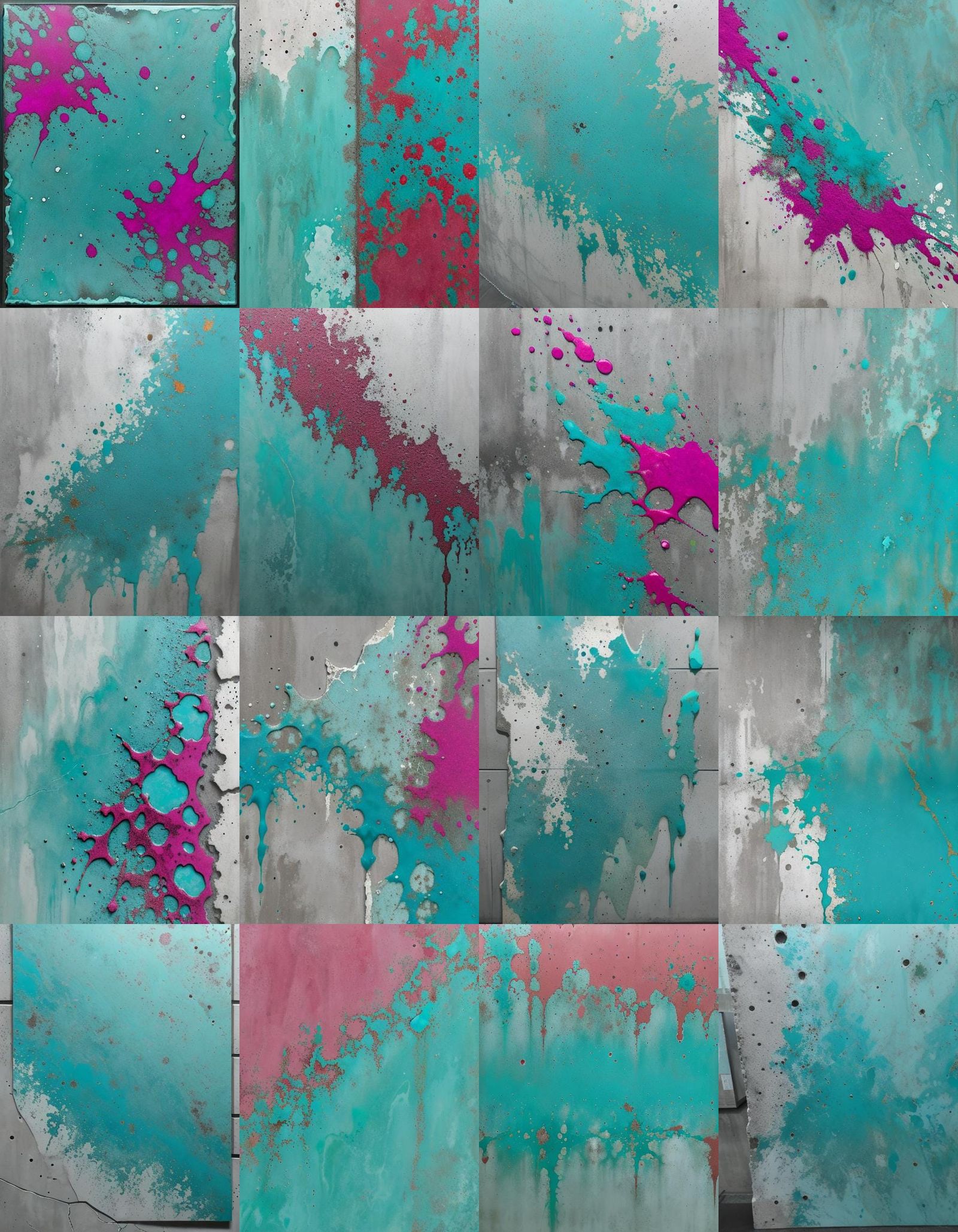 Abstract Turquoise Marbling on Concrete Texture