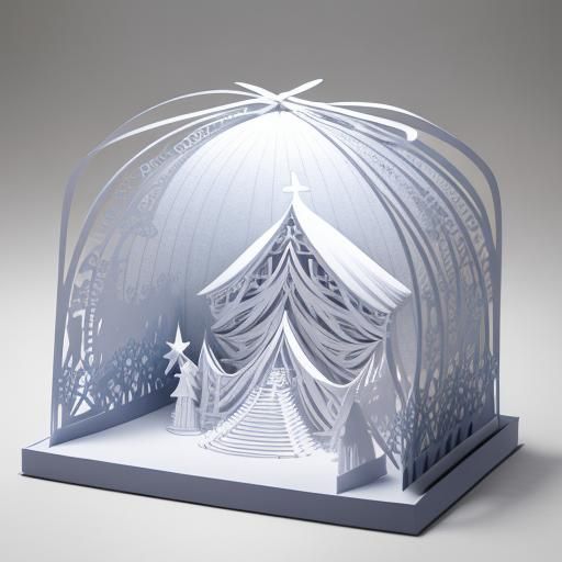 Angels Protect Sleeping Child: 3D Kirigami Art