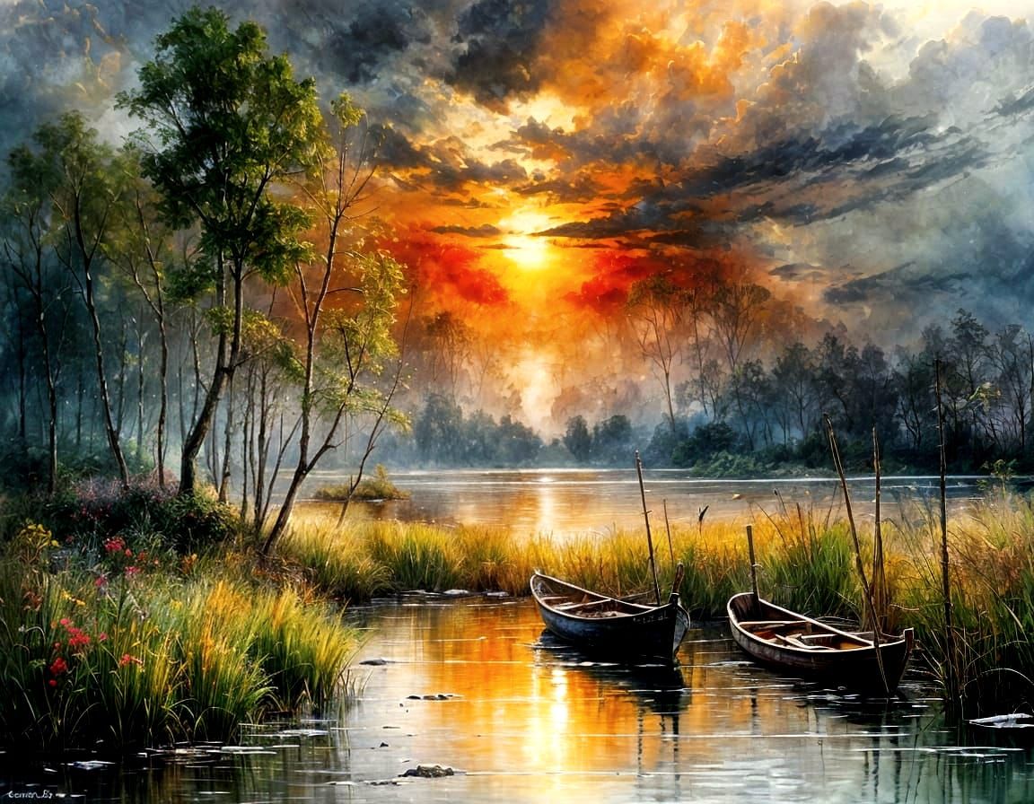 Sunset in the Wetlands