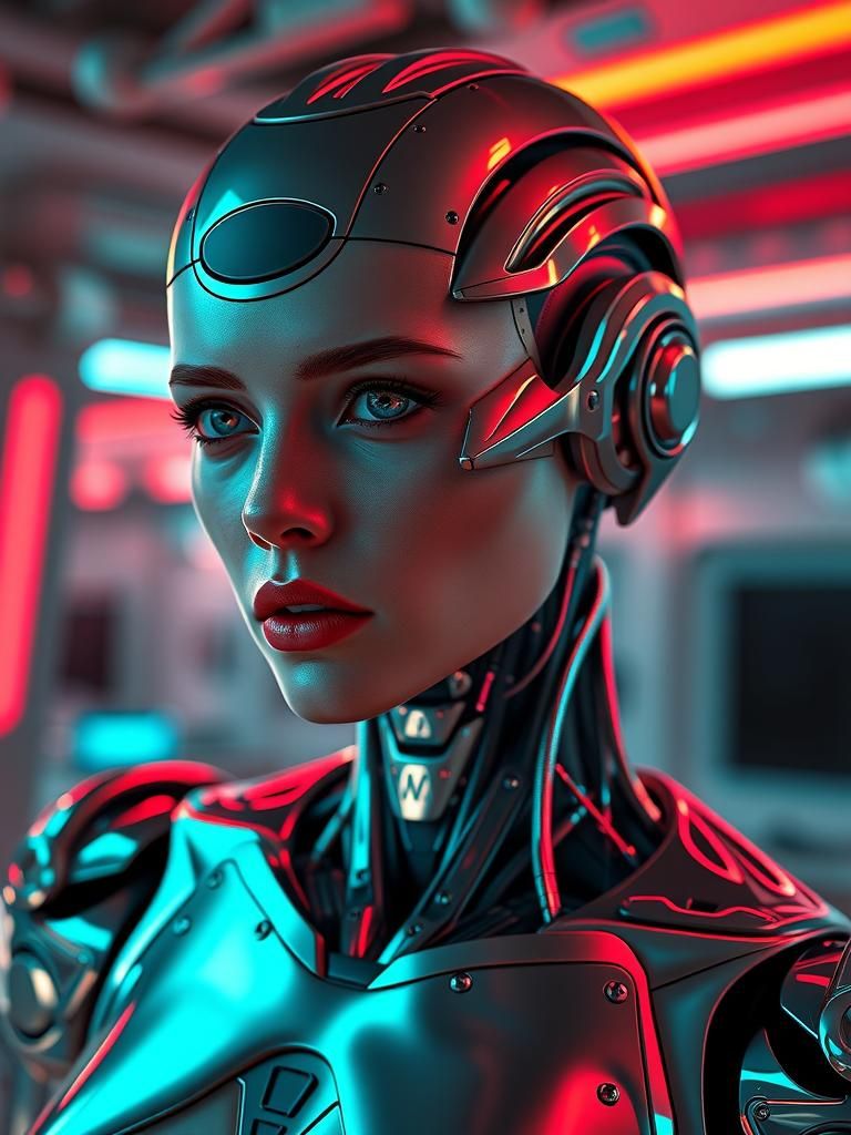 Kate Upton as Robot in Futuristic Style