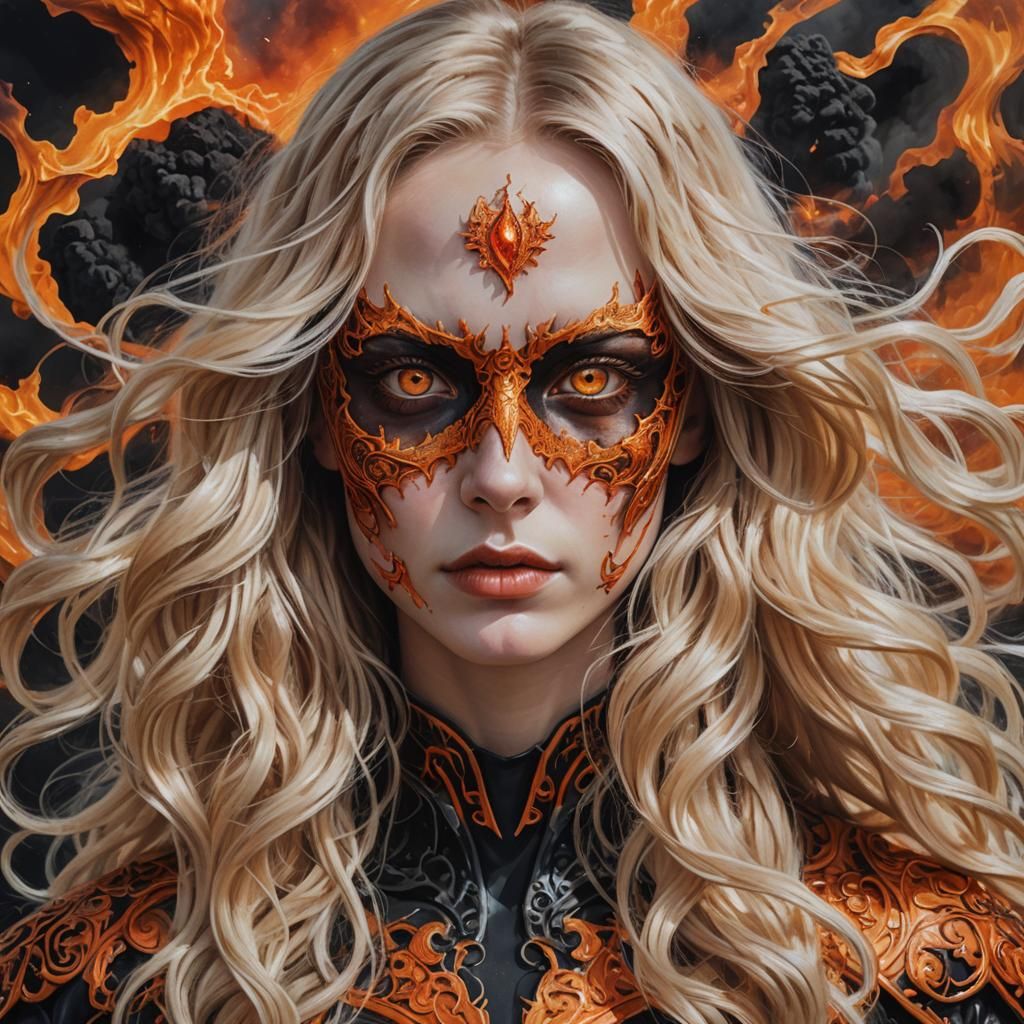 Volcanic Superhero: Hyperrealistic Portrait of Belarusian Wo...