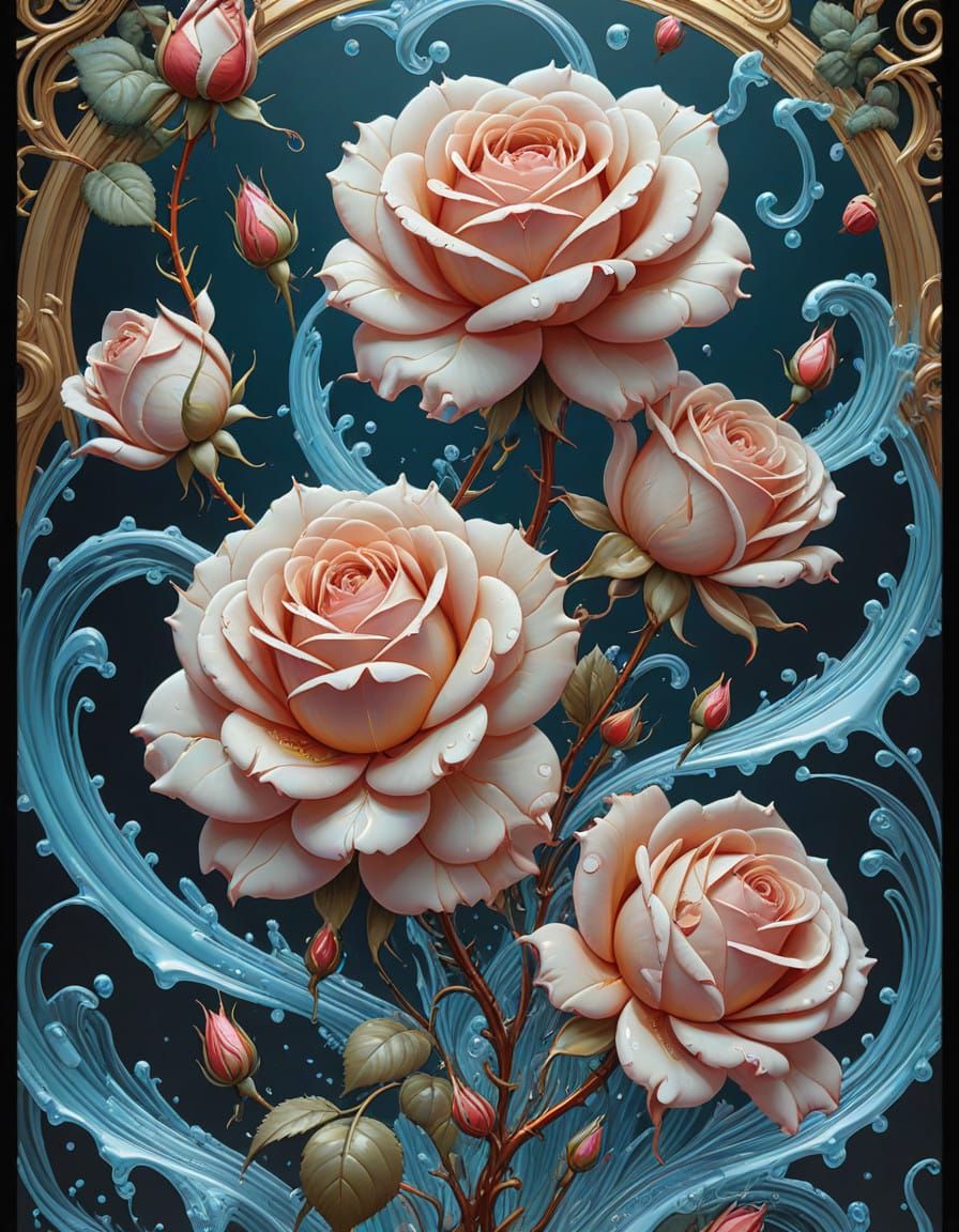 Ethereal Glassy Blooms in Hypervivid Swirling Ornaments