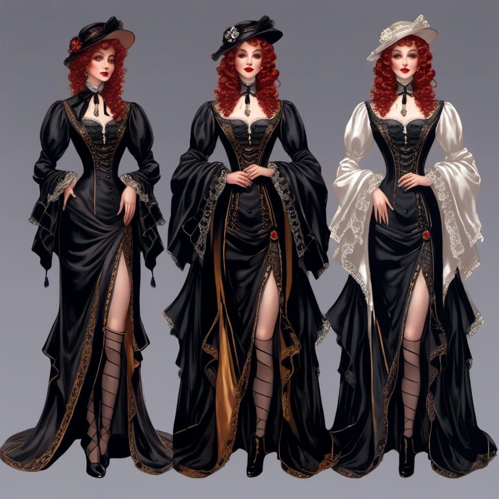 Victorian Vampiress Mina Harker in Dreamy Vignette Style