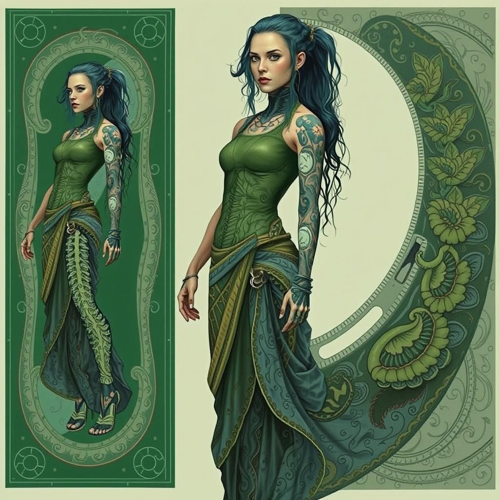 Cyborg Woman in Biomechanical Giger Style