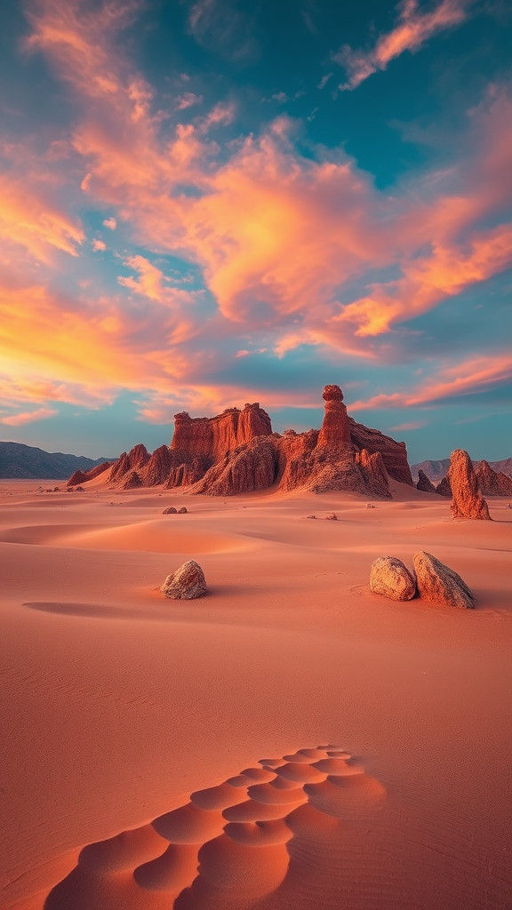 Surreal Sossusvlei Desert Landscape at Sunset