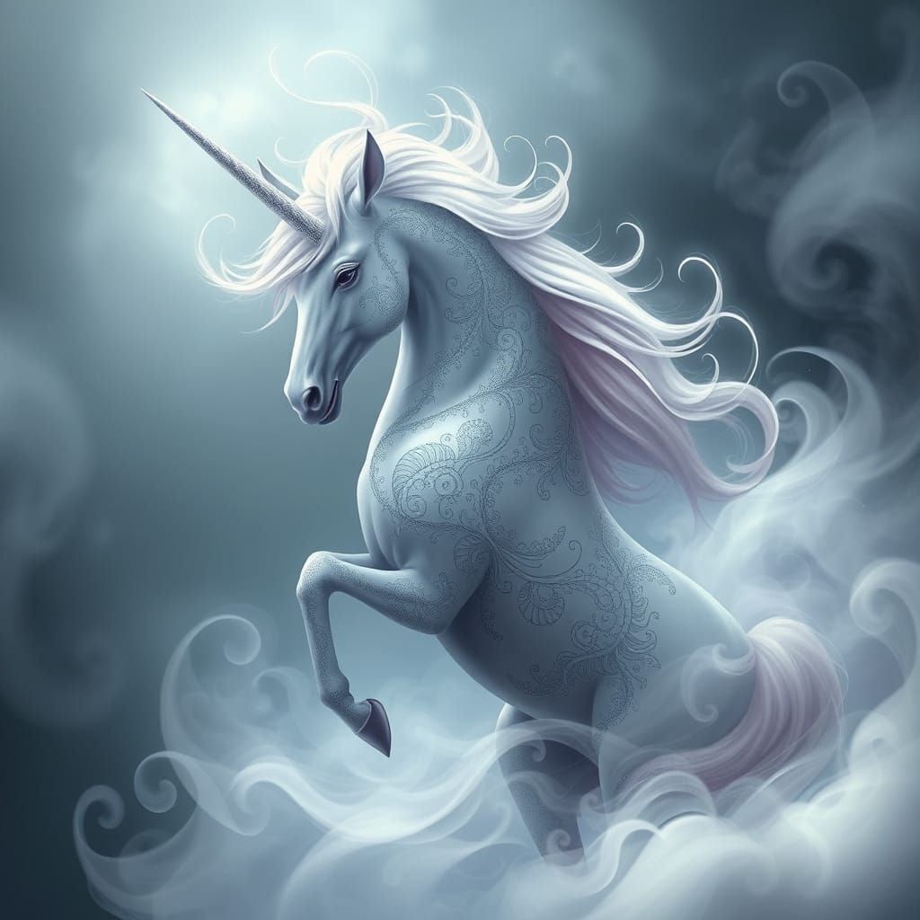 Enchanting Unicorn in Soft, Dreamy Sfumato