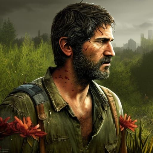 Joel from The Last of Us with Flower Crown