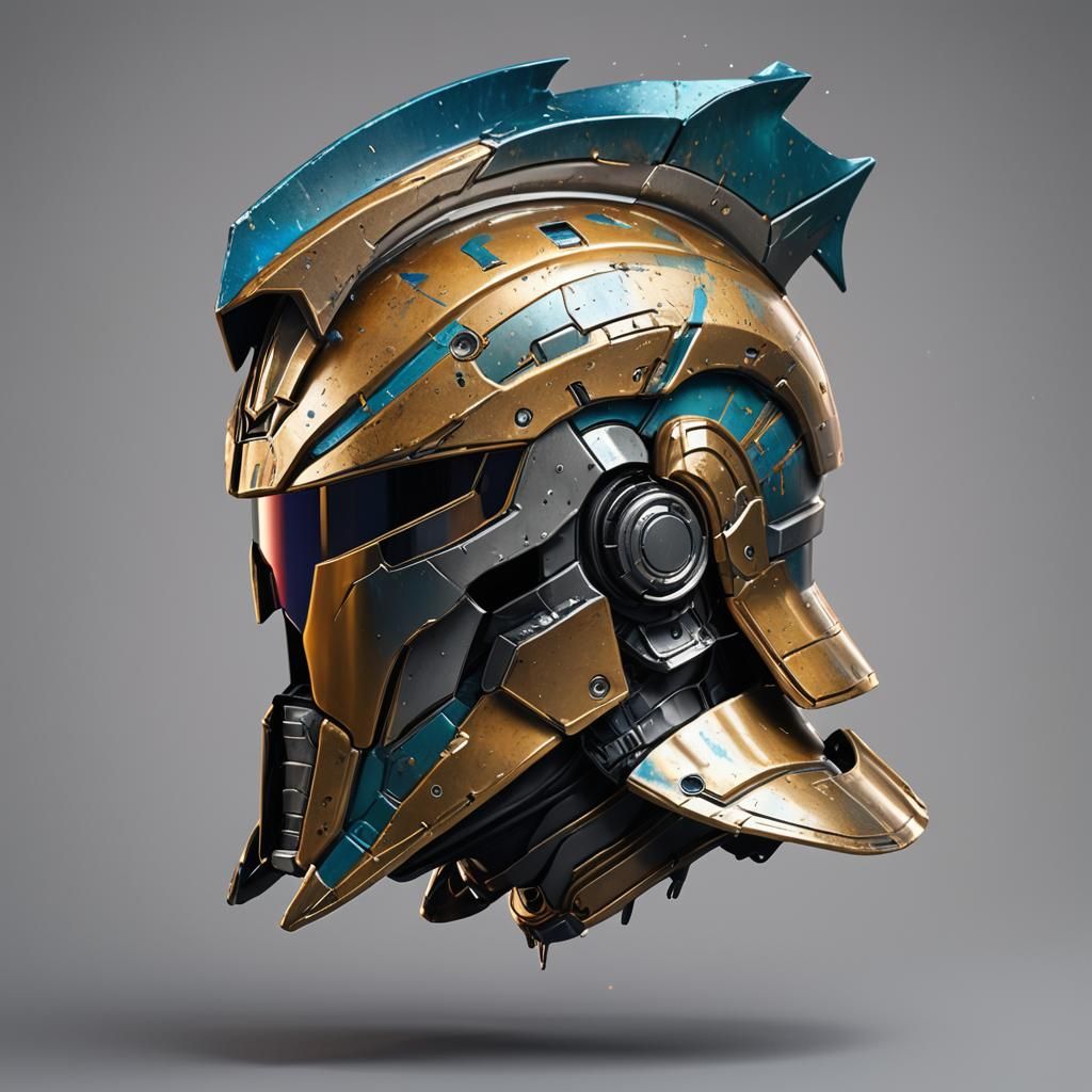 Detailed Sci-Fi Spartan Helmet Concept Art
