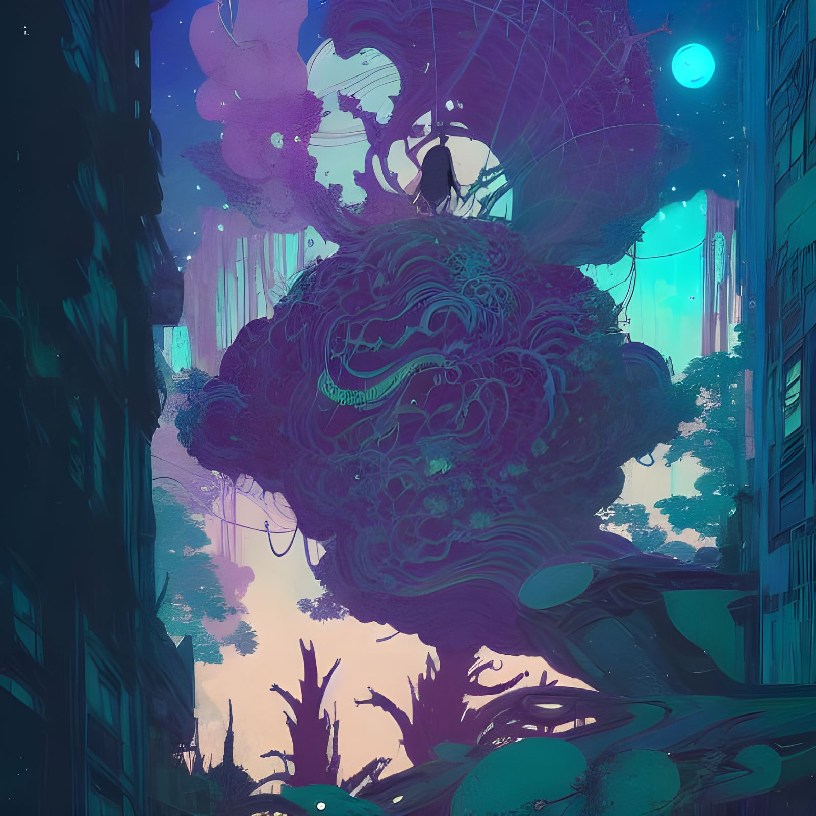 Intricate Astral Being in Cel-Shaded Style