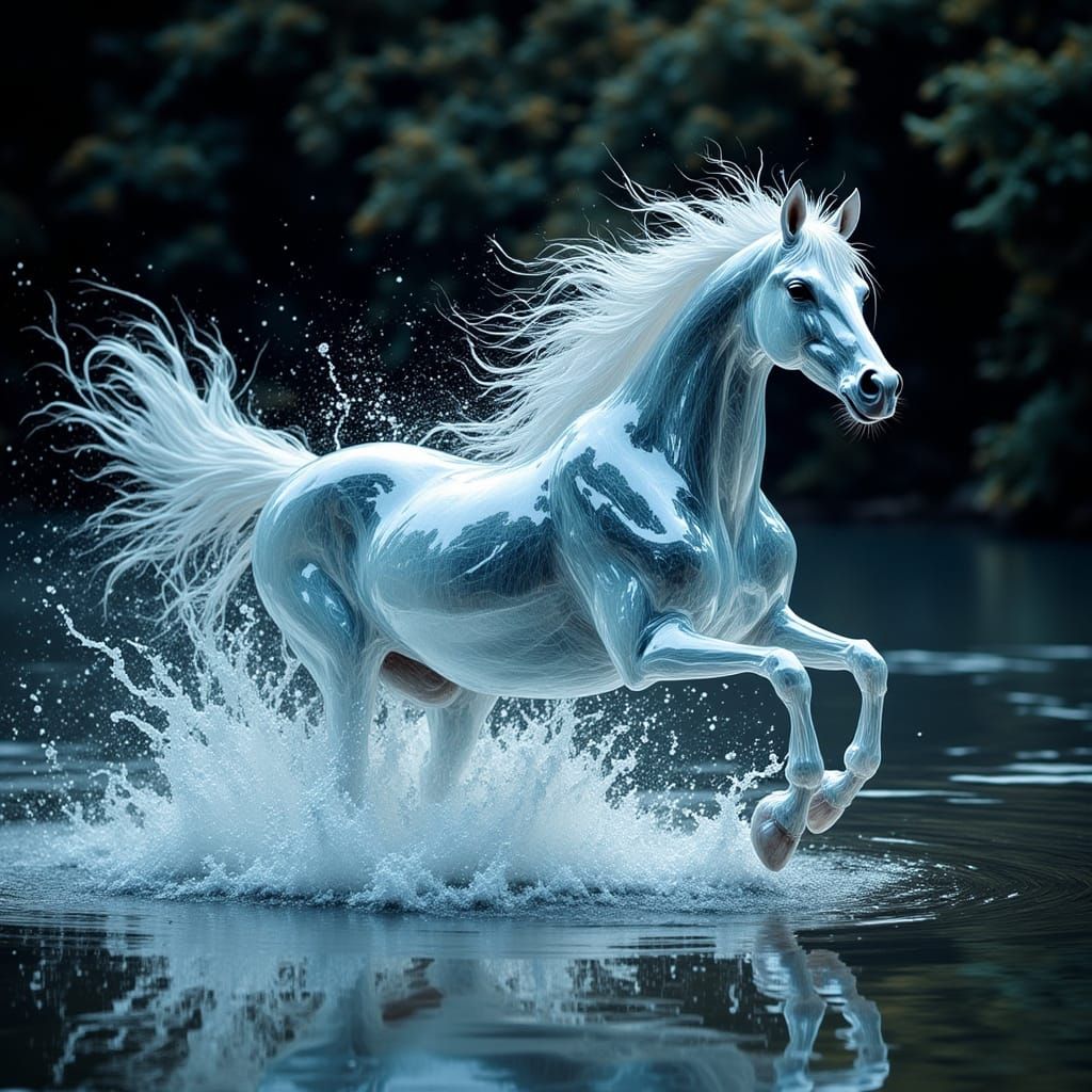 Water Horse Galloping with Internal Streams