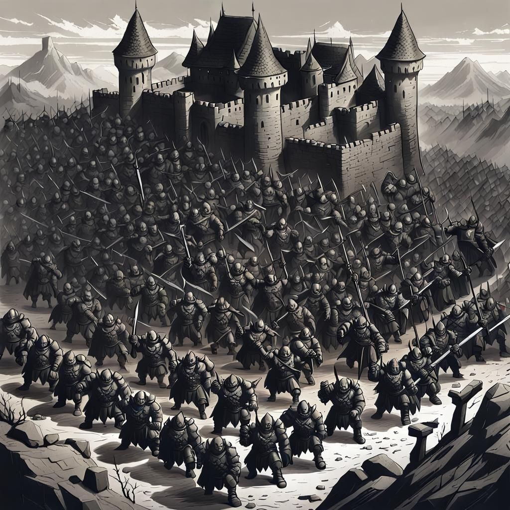 Shadow Orc Army Encircling Castle