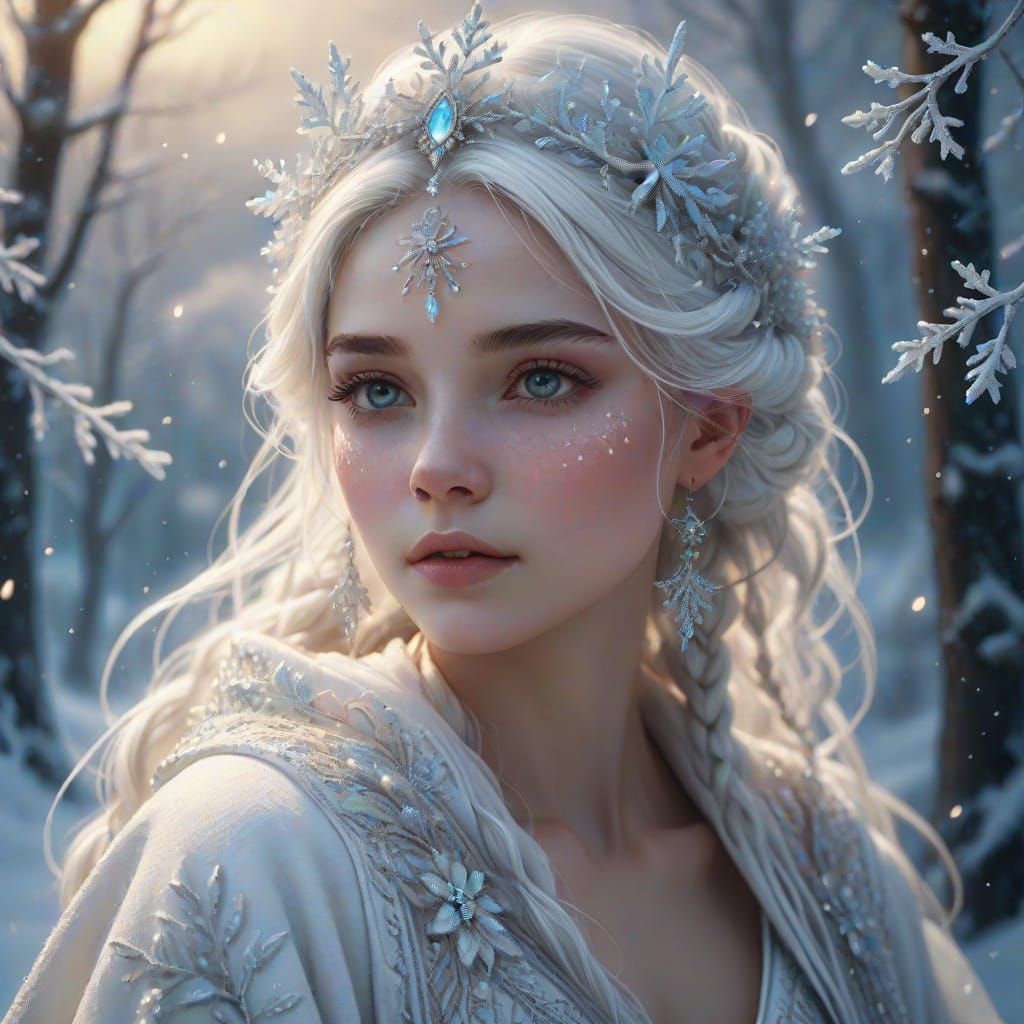 Ethereal Fae Queen in Sparkling Winter Wonderland