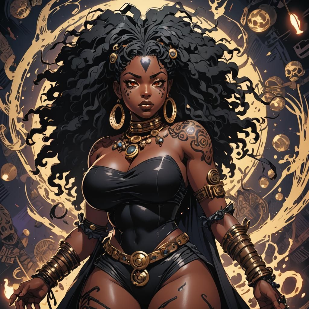 Anime Voodoo Priestess in Studio Trigger Style