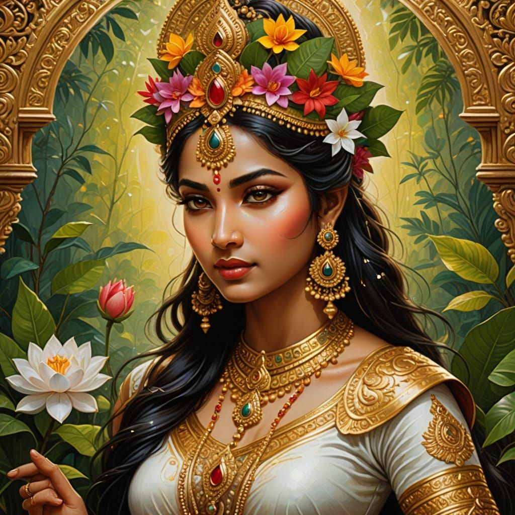 Ethereal Apsara in Tropical Bloom