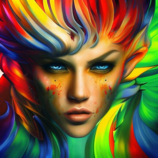 Hyperrealistic DNA Splash Art: Detailed Colorful Image