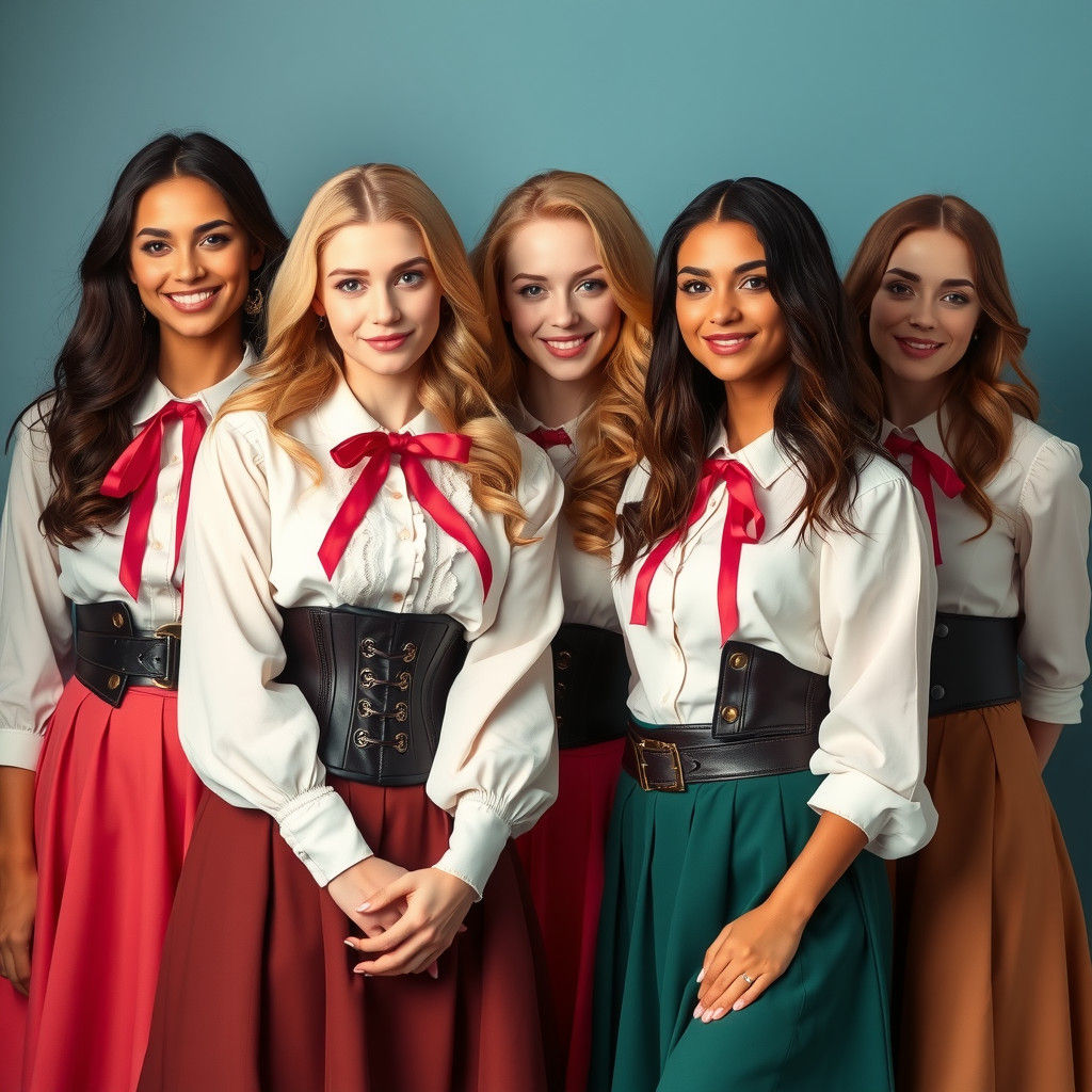 Idyllic Women in Vintage Attire