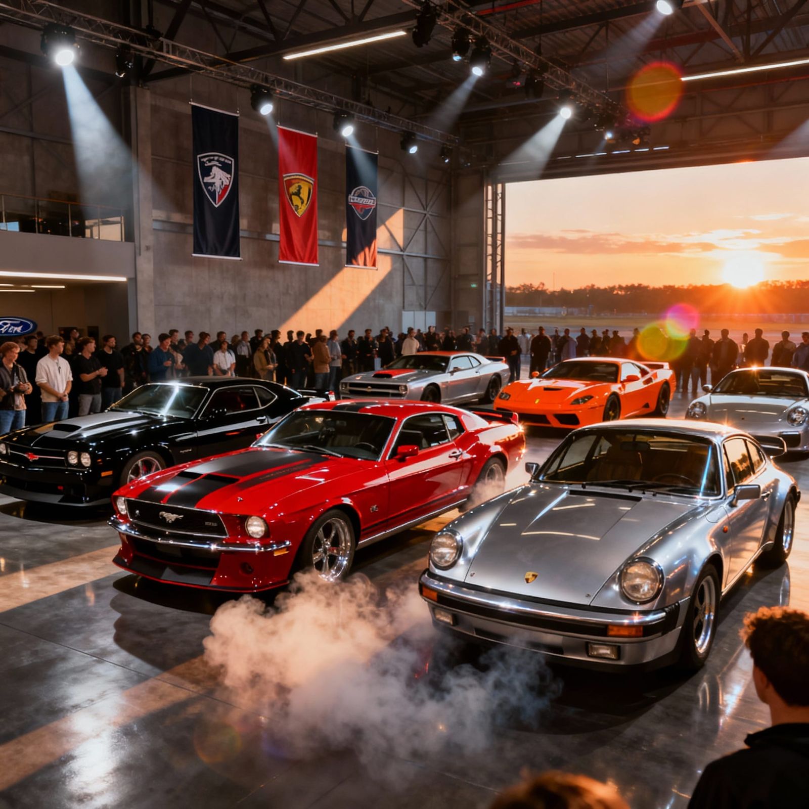 Legendary Muscle and Sports Cars Exhibition in Industrial Ha...